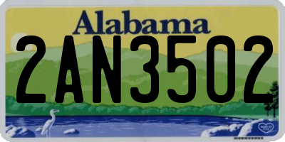 AL license plate 2AN3502