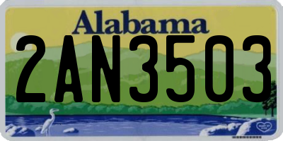 AL license plate 2AN3503