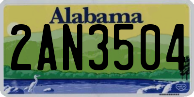 AL license plate 2AN3504