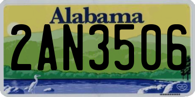 AL license plate 2AN3506
