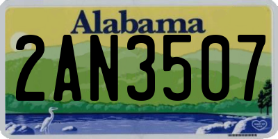 AL license plate 2AN3507