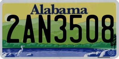 AL license plate 2AN3508
