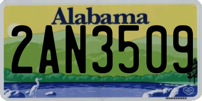 AL license plate 2AN3509