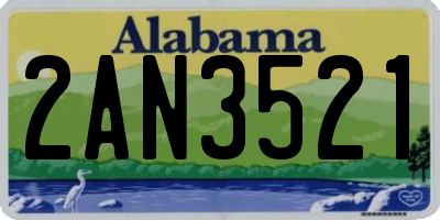 AL license plate 2AN3521