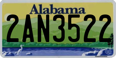 AL license plate 2AN3522