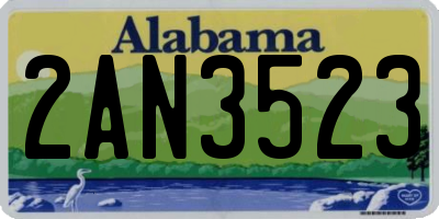 AL license plate 2AN3523