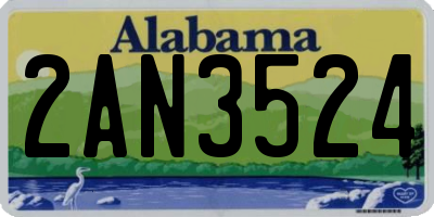 AL license plate 2AN3524