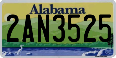 AL license plate 2AN3525