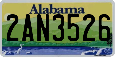 AL license plate 2AN3526
