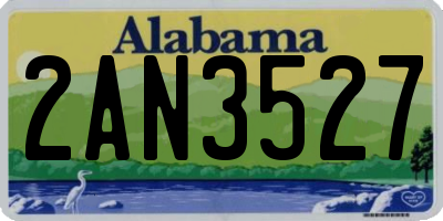 AL license plate 2AN3527