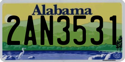 AL license plate 2AN3531