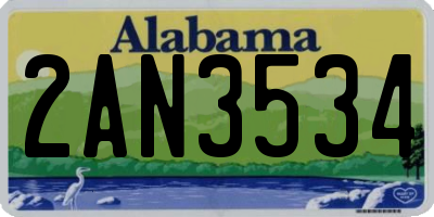 AL license plate 2AN3534