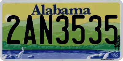 AL license plate 2AN3535
