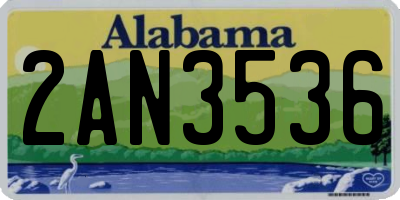 AL license plate 2AN3536