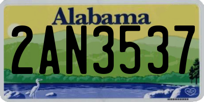 AL license plate 2AN3537