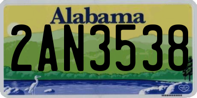 AL license plate 2AN3538