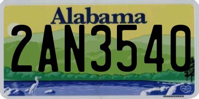AL license plate 2AN3540