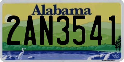 AL license plate 2AN3541