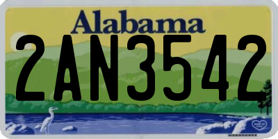 AL license plate 2AN3542