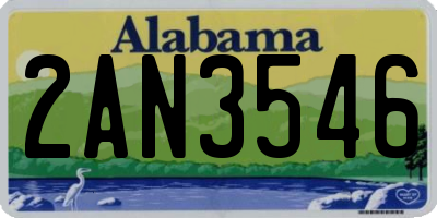 AL license plate 2AN3546