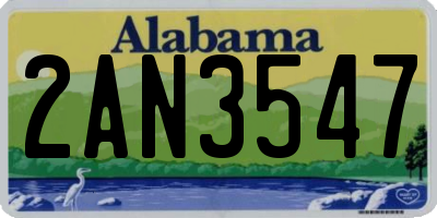 AL license plate 2AN3547