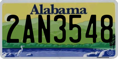 AL license plate 2AN3548