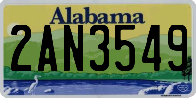 AL license plate 2AN3549