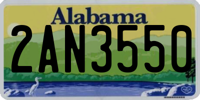 AL license plate 2AN3550