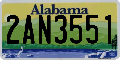 AL license plate 2AN3551