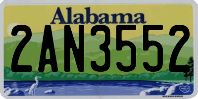 AL license plate 2AN3552