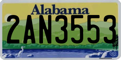 AL license plate 2AN3553