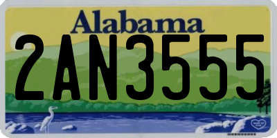 AL license plate 2AN3555