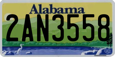 AL license plate 2AN3558
