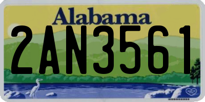 AL license plate 2AN3561