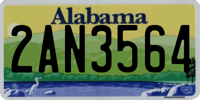 AL license plate 2AN3564