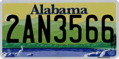 AL license plate 2AN3566