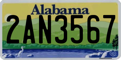 AL license plate 2AN3567