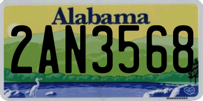 AL license plate 2AN3568