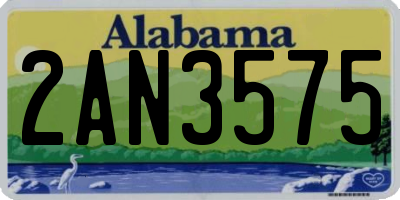 AL license plate 2AN3575
