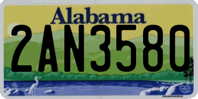 AL license plate 2AN3580