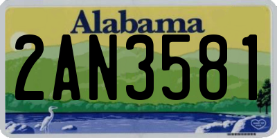 AL license plate 2AN3581