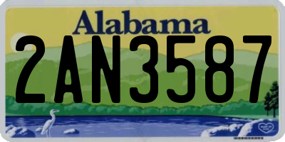 AL license plate 2AN3587