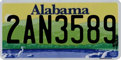 AL license plate 2AN3589