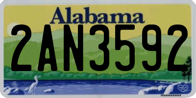AL license plate 2AN3592