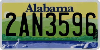 AL license plate 2AN3596