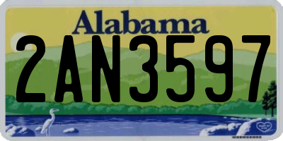 AL license plate 2AN3597