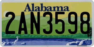 AL license plate 2AN3598