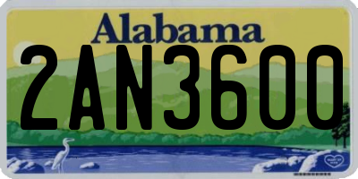 AL license plate 2AN3600