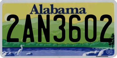 AL license plate 2AN3602