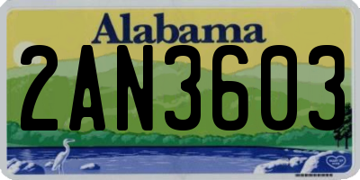 AL license plate 2AN3603